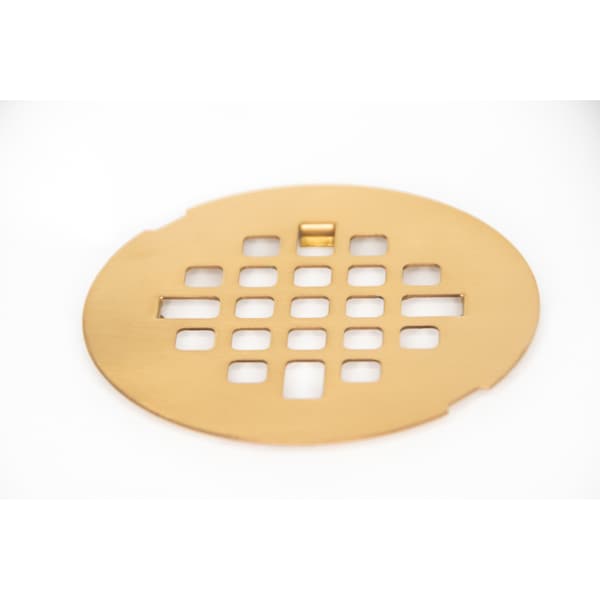 Bluevue 4" Flat Drain Cover Plate, Brushed Gold DR-CVR-4BG-P - main